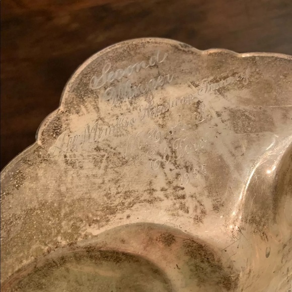 Vtg 1955 Shell Trophy Golf Silverplate Inscribed - Picture 6 of 6